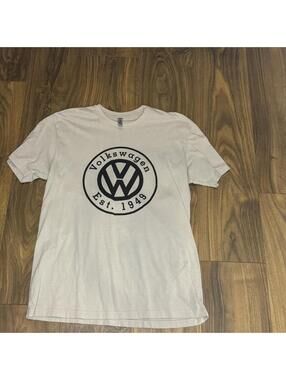 Volkswagen Men's White and Cream Tshirt